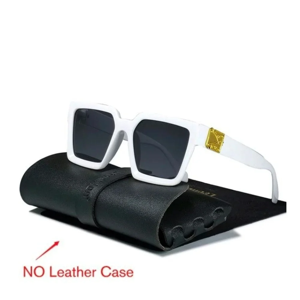 Square Sunglasses White Frame Fashion Trendy Sun Glasses Retro Rectangular Gafas